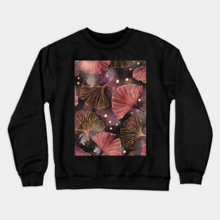 Watercolor Golden Ginko Leaves pattern Crewneck Sweatshirt